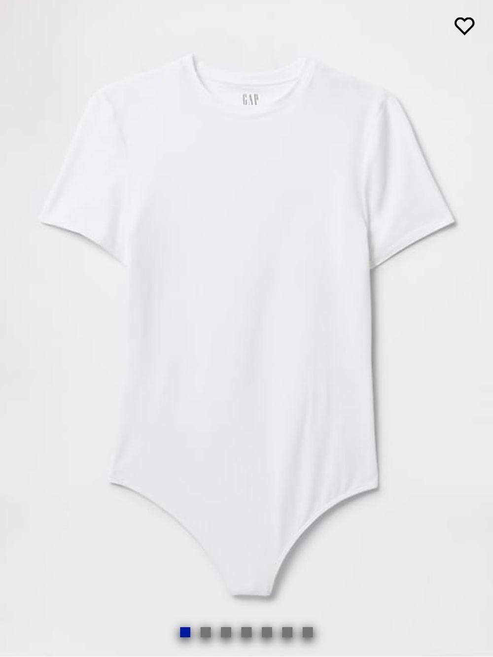 GAP White Crewneck Short Sleeve Bodysuit cotton Medium TALL